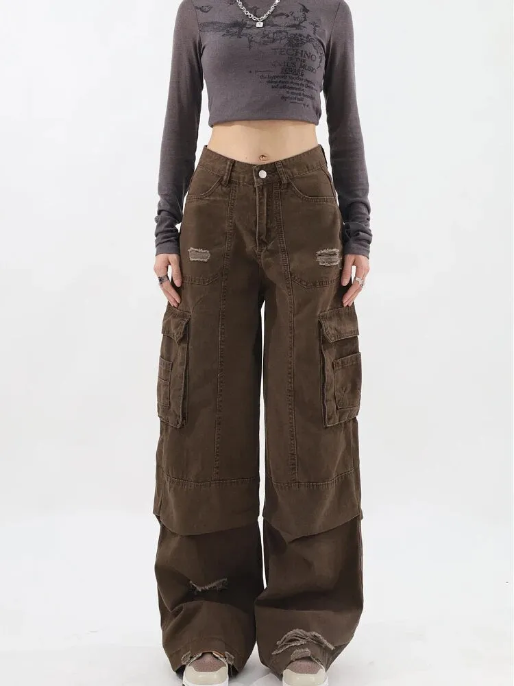 Wiltha | Oversized high-waisted cargo pants for women