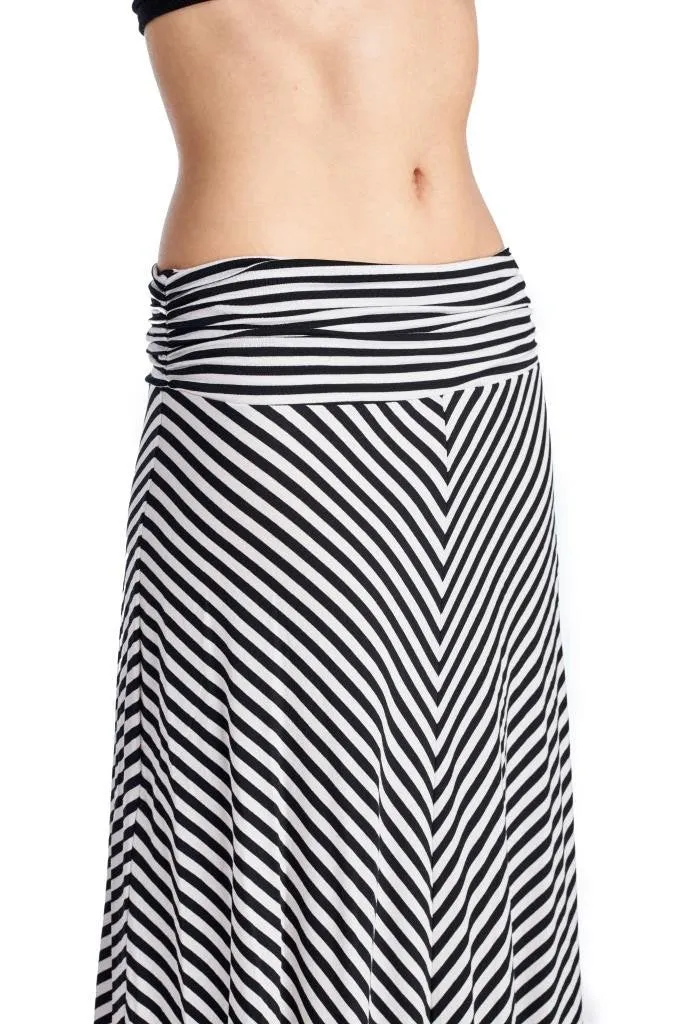 Women's Chevron Stripe Maxi Skirt