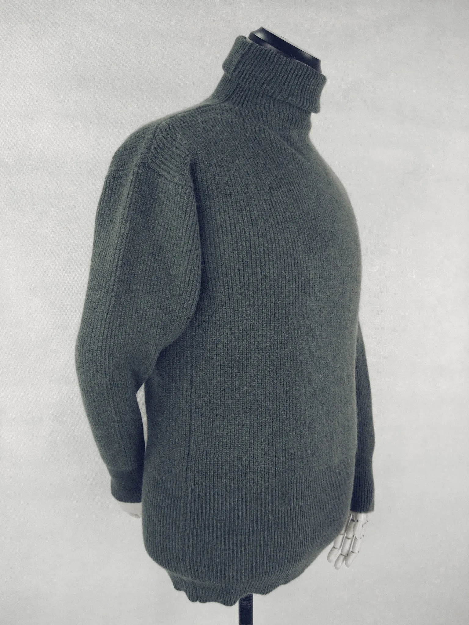 WWII Italy Italian Grey Green Wool Turtleneck Sweater