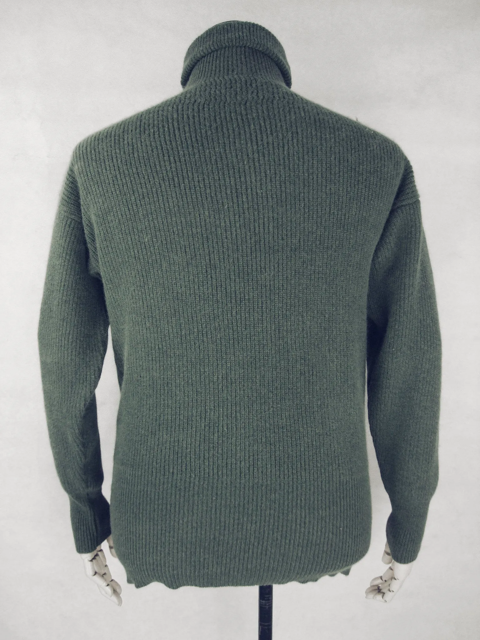 WWII Italy Italian Grey Green Wool Turtleneck Sweater